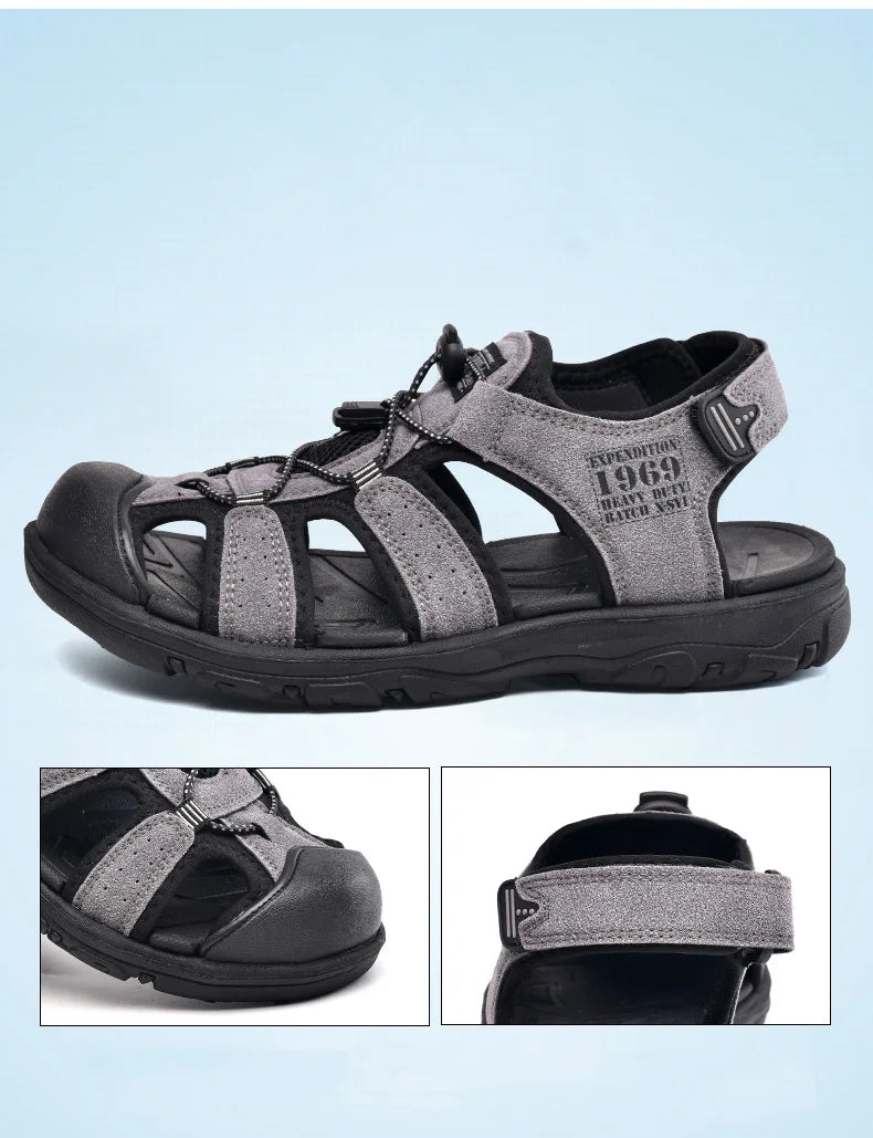 Men Sandals PU Leather Male Summer Shoes Outdoor Walking Beach Flat Sandals Shoes For Men Sneakers sandalias hombre