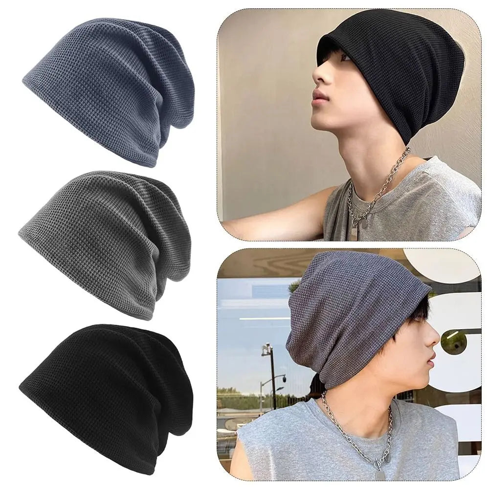 Casual Beanies for Men Women Fashion Soft Knitted Winter Hat Solid Color Hip-hop Bonnet Unisex Cap