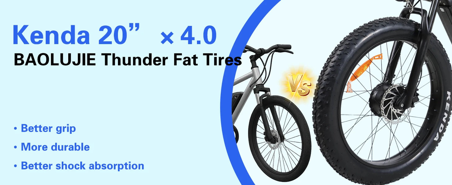 BAOLUJIE 1200W/5000W Ebike Mountain Ebike Fat Tire 48V/52V Battery Electric Bicycle Max 38MPH Electric Bike for Adults Off-road