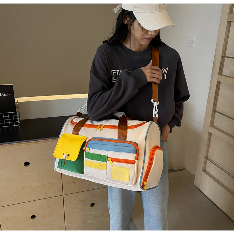 Travel Bag, Duffel Bag Cosmetics Bag, Professional Fitness Bag, Yoga Swimming Training Backpack, Satchel Shoulder Crossbody Tote Bag, Suitable for Men and Women