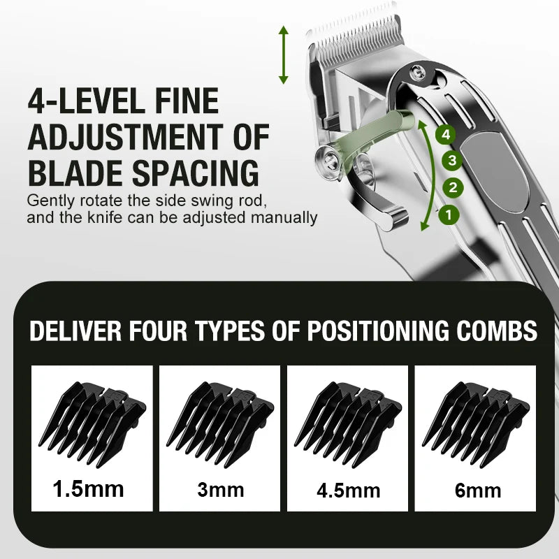 All metal men's hair clipper, electric push clipper, household electric hair clipper, hair salon, high-power pet clipper