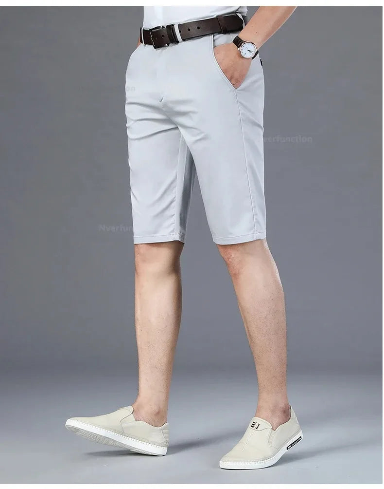 Men Shorts Summer New Knee Length Cotton Business Casual Pants Classic Brand Comfortable Clothing Shorts Male Boardshorts