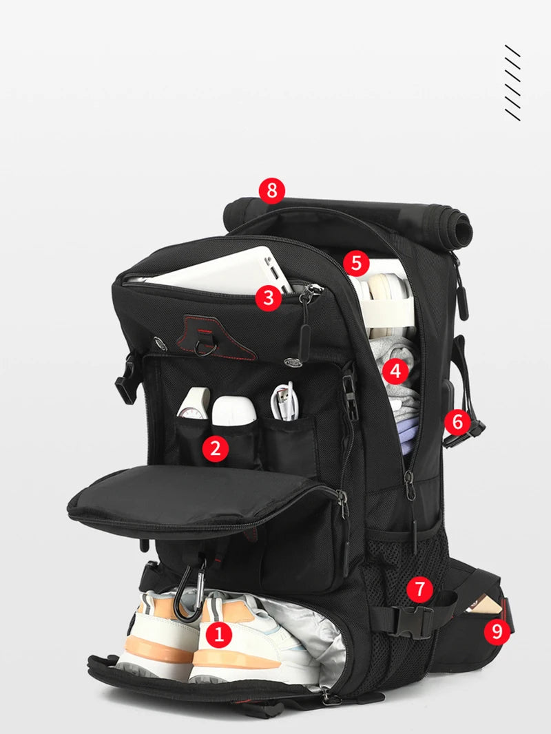 Travel Backpack for Men and Women Large Carry On Bag with Shoe Compartment Approved by Airlines 17Inch Laptop Backpack Gym Bag