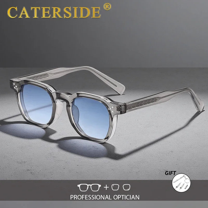 CATERSIDE Fashion Prescription Sunglasses 1.56 Refractive Index Lens Men's Small  Square Frame Women's Optical Sun Glasses