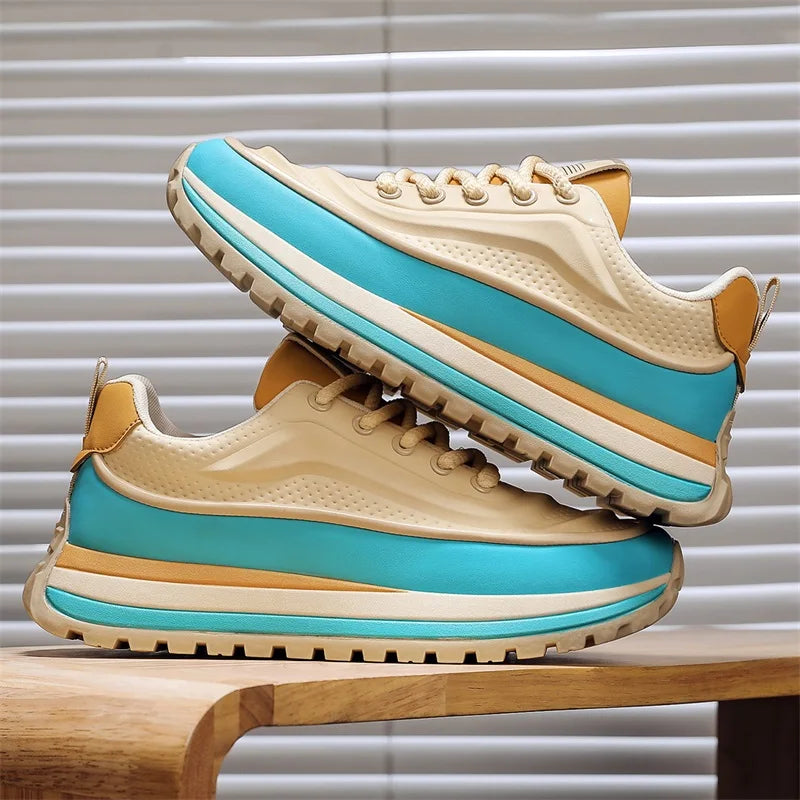 Men Shoes Platform Male Sneakers Fashion Thick Soles Casual Sport Shoes Breathable Height Increased Athletic Shoes Walking Shoes