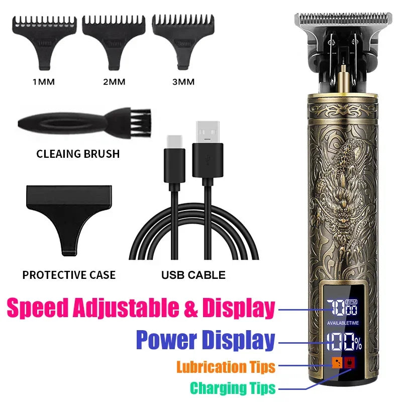 Carving Professional Hair Clipper For Men T9 Electric Hair Cutting Machine Barber Rechargeable Provide Comfortable Shave Clipper