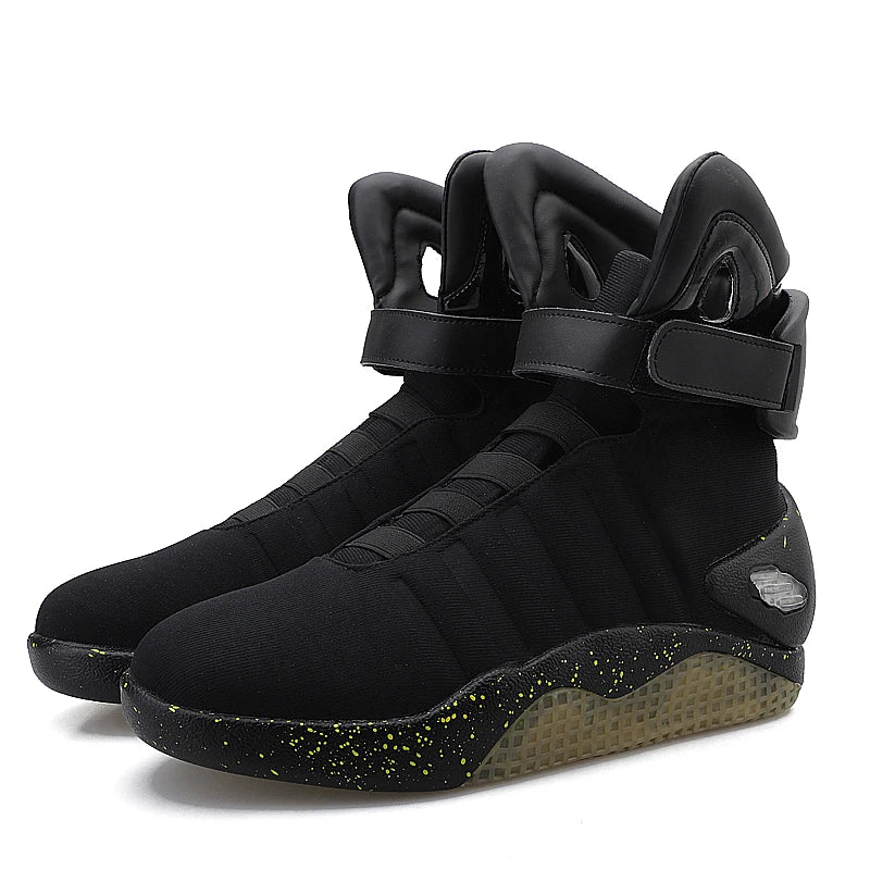 New Boots for Men,Women,USB Rechargeable Glowing Shoes Man Winter Boots Party Shoes Cool Soldier Boots Back to Future