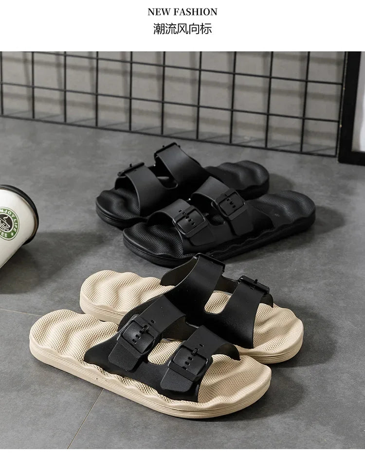 Slippers for Men In Summer Outdoor Wear Home Use Couples Indoor Soft Soles Bathrooms Non-skid Extra Large 4849 Sandals Slippers