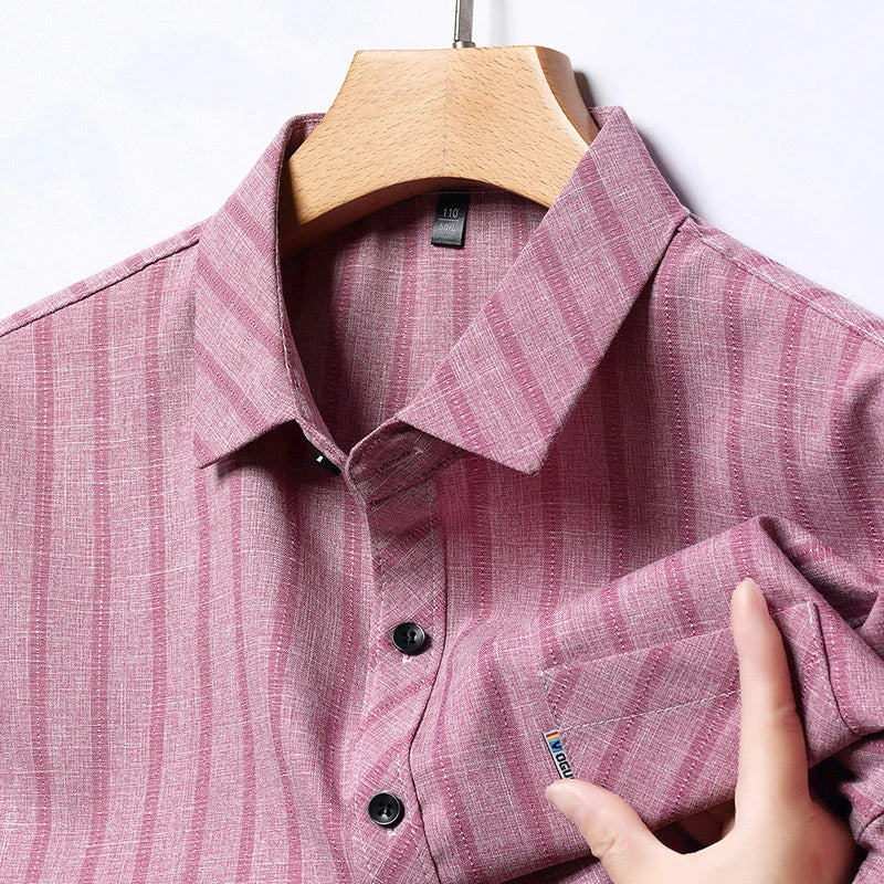 New Men's Business Casual Short Sleeved Printed Shirt with Wrinkle Resistance No Ironing Comfortable All Season Versatile Top