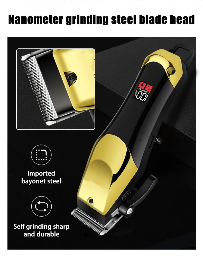 USB Rechargeable Hair Clippers for Men, Three-piece Set with Oil Head and Electric Trimmers, Ideal for Home Use