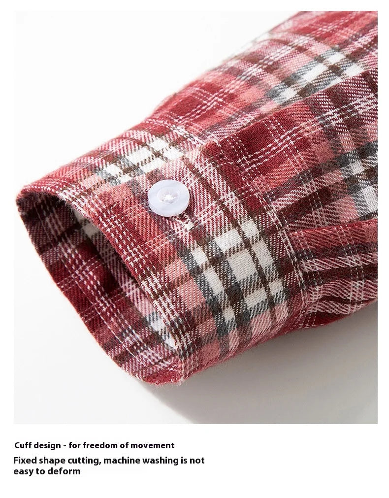 2025 New Men's Checkered Shirt Spring and Autumn Long Sleeve Slimming Shirt Korean Men's Best Selling Fashion Trend Top