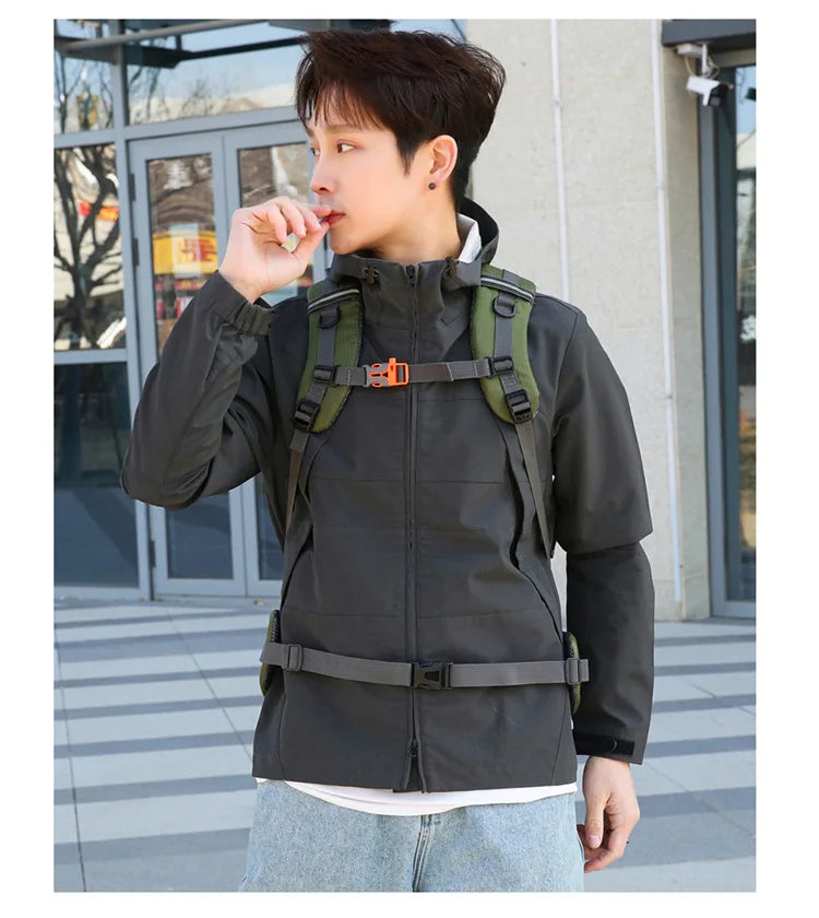 2025 new outdoor sports backpack mountaineering bag large capacity 50L men and women hiking camping bag travel shoulder bag