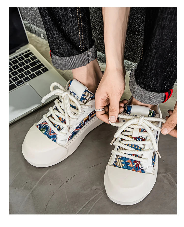 Trendy Street Style Lace Up Sneakers for Men Outdoor Activities Shoes Обувь Skate Shoes for Men Comfy Non Slip Casual Sneakers