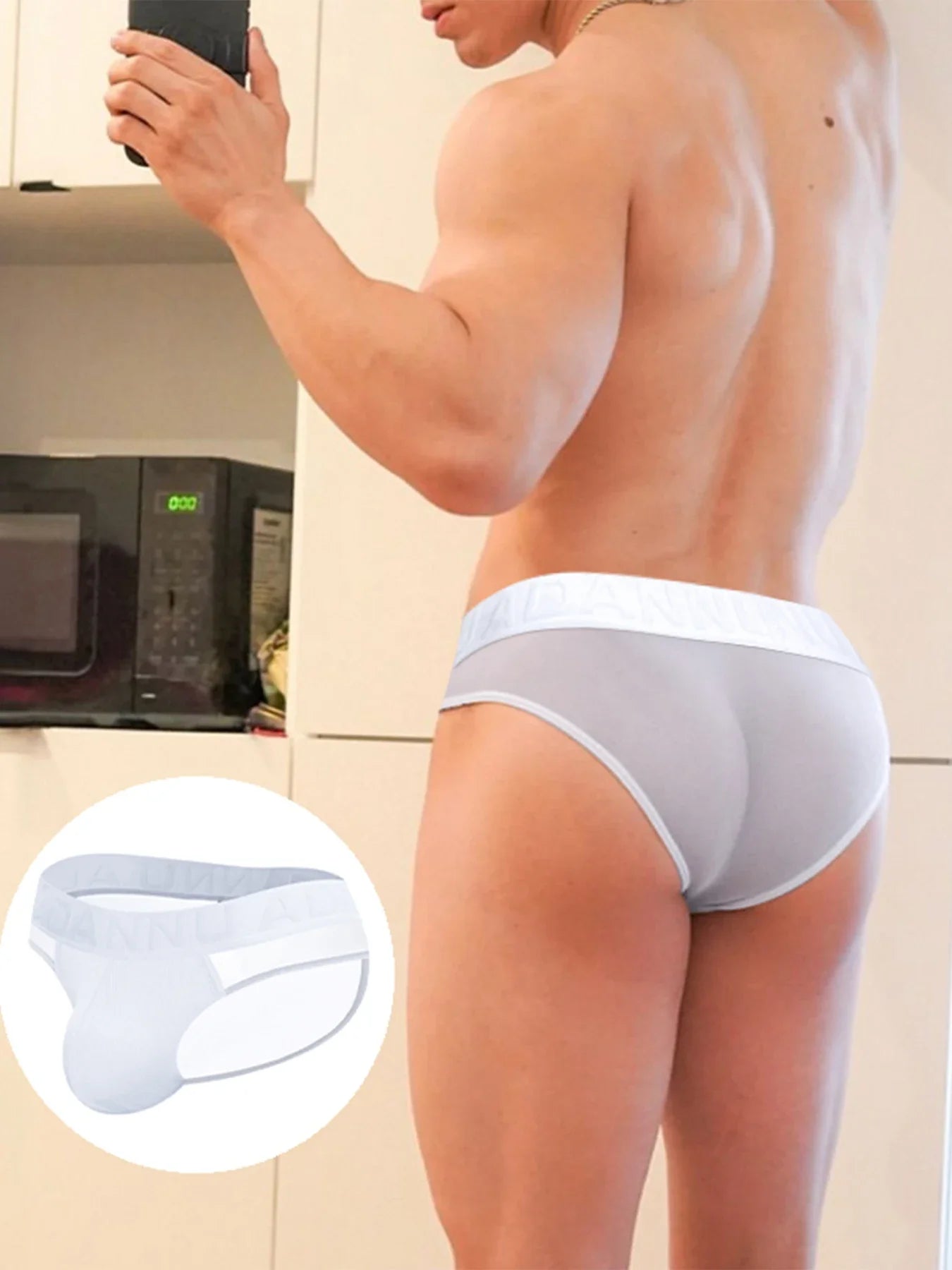 Transparent Men's Sexy Briefs Big U Pouch Underwear For Men Fashion Comfortable Soft Bikini Underpants Solid Color Male Panties