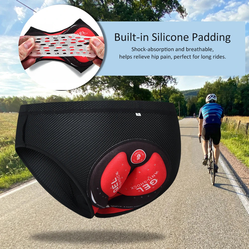 Men Bike Underwear Breathable Padded Bicycle Briefs Cycle Underwear Shorts