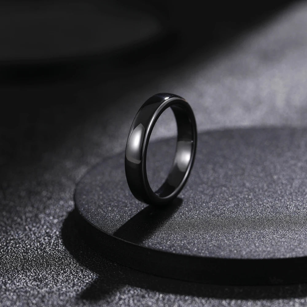 Kolmnsta 2/4/6mm Black Brushed Fashion Ceramic Ring Women Men Wedding Rings Engagement Band Female Jewelry bague Plus Size 4-14