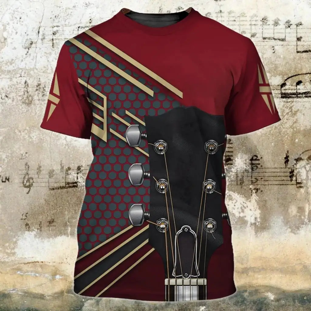 Music T shirts Guitar Graphic 3d Print Tshirt Men Women Fashion T-shirt Tops Kids Tshirt Boy Tees Men's Clothing Rock T-shirts