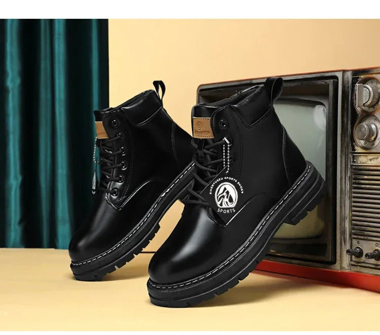 Men's Footwear Resistant Waterproof High-top Motorcycle Boots Soft Bottom Work Clothes Anti-slip Yellow Boots Men Cowboy Boots