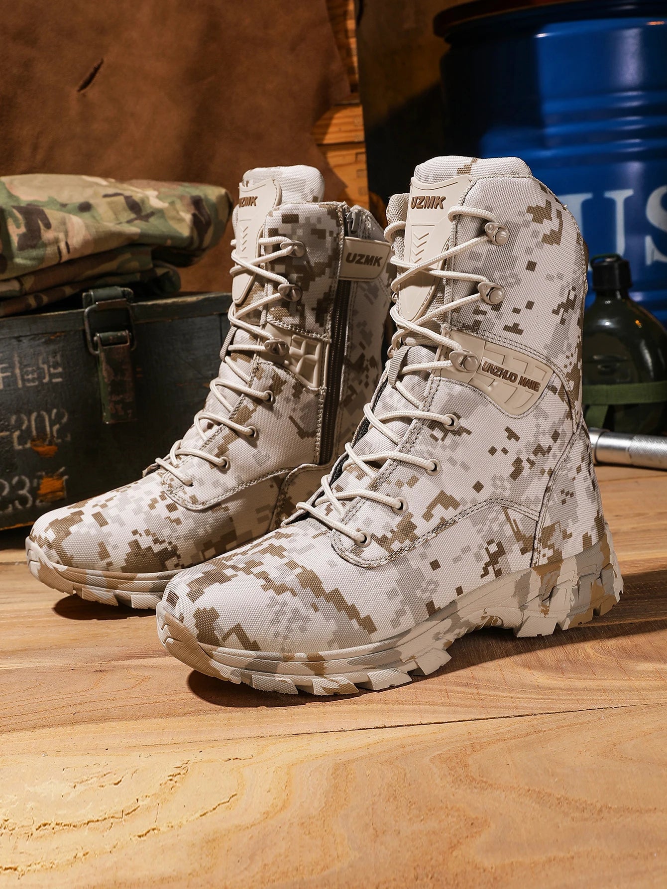 Men's Camouflage Tactical Boots Mountaineering Hiking Desert Waterproof Work Safety Shoes Ankle Boots Men's Outdoor Boots