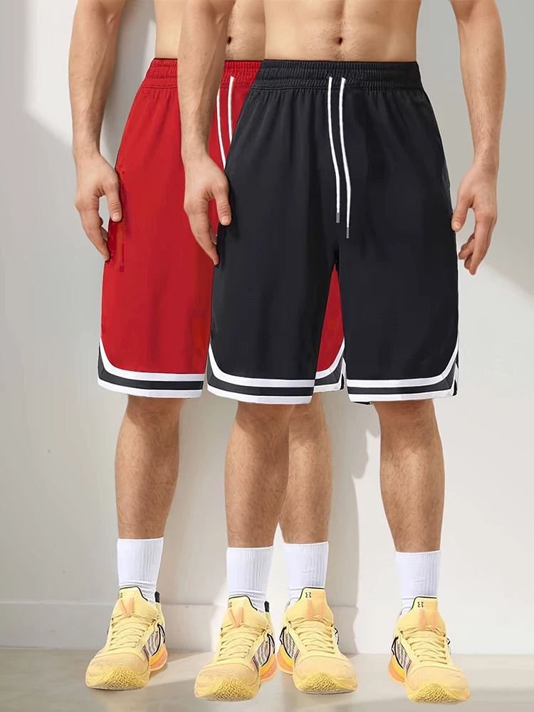 Basketball shorts for men's summer sports training in 2025, casual loose and breathable pants, American five point shorts