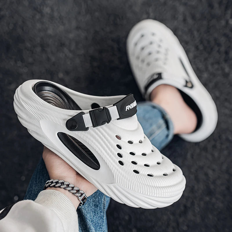 2025 New Men Massage Slippers Slides Indoor Outdoor Sandals Beach Casual Shoes Comfortable Sole Men's Slippers Big Size 40-45