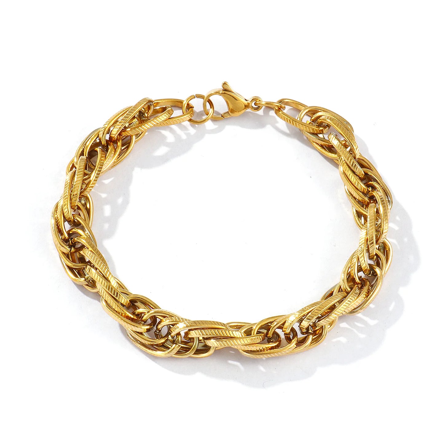 1 Piece 8mm Width Dainty Exquisite 304 Stainless Steel Handmade Oval Link Chain Bracelets For Women Men Gift 20cm(7.9") long