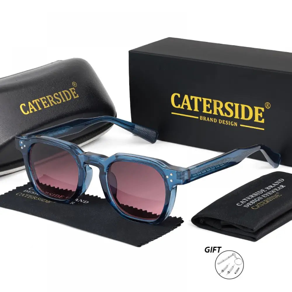 CATERSIDE Fashion Prescription Sunglasses 1.56 Refractive Index Lens Men's Small  Square Frame Women's Optical Sun Glasses