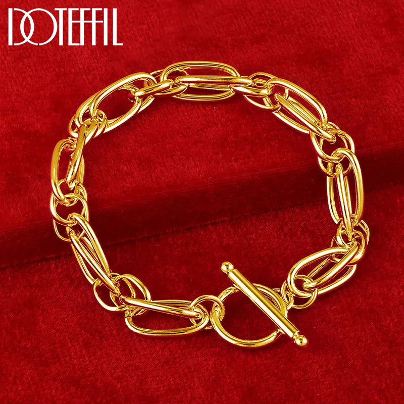 Wholesale for Men Women Chain 18K Gold 925 Sterling Silver Bracelets Noble Wedding Gift Party Fashion Jewelry Christmas Gifts