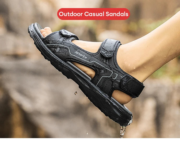 Men's Open-Toe Athletic Hiking Sandals Breathable Outdoor Beach Water Shoes for Summer Walking Non Slip