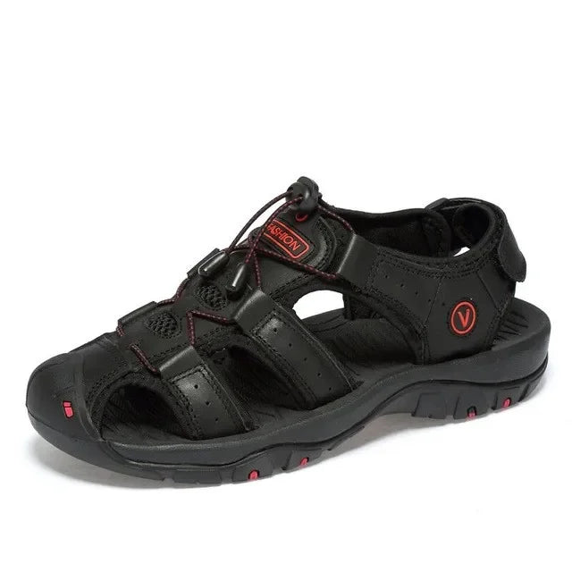 2025 Genuine Leather Men Shoes Summer New Large Size Men's Sandals Men Sandals Fashion Sandals Slippers Big Size 38-47