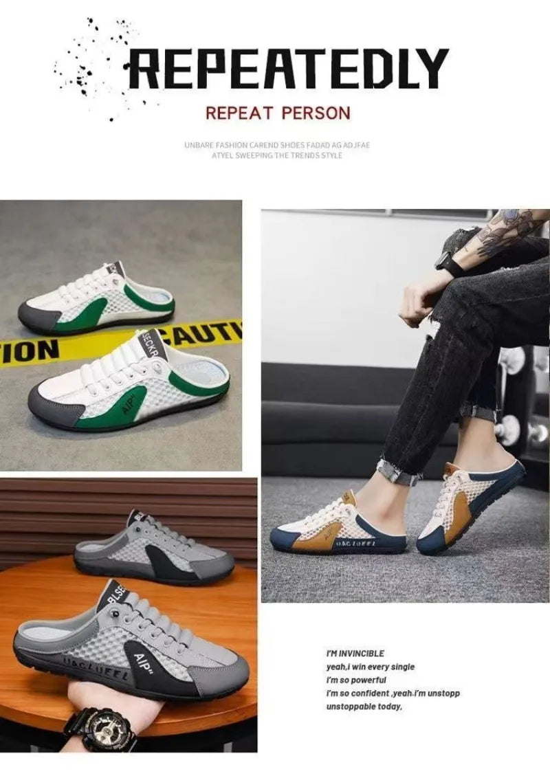 Summer Men's Half Slippers Trendy New Casual Shoe Light Walking Flats for Men Non Slip Sneaker Hot Sale Man Shoes Zapatos Hombre