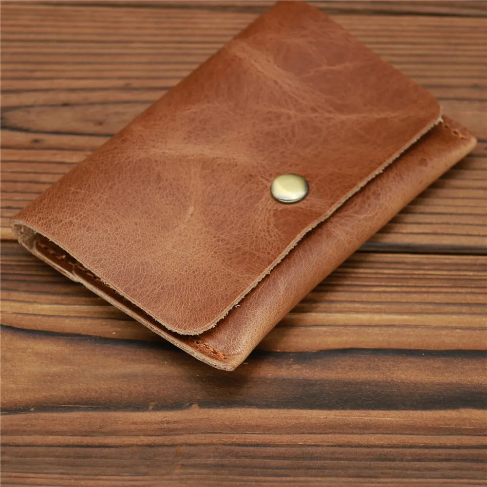 Genuine Leather Wallet for Men Male Vintage 100% Real Cowhide Short Small Mini Slim Men's Purse Credit Card Holder Case 2023 New