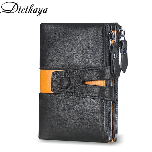 Genuine Leathe Men Wallet Luxury Desig Bifold Short Wallets Male Hasp Vintage Purse Coin Pouch Multi-functional Card Pocket