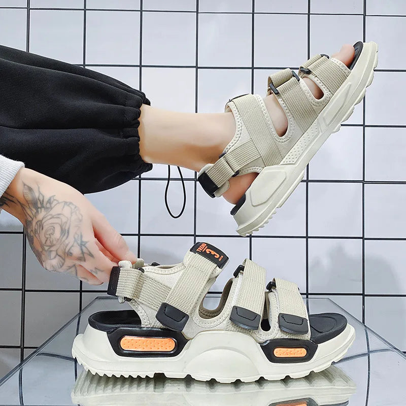 Summer Men's Sport Sandals Big Size 45 Slip on Casual Shoes for Men Outdoor Fashion Holiday Thick Sole Beach Sandals