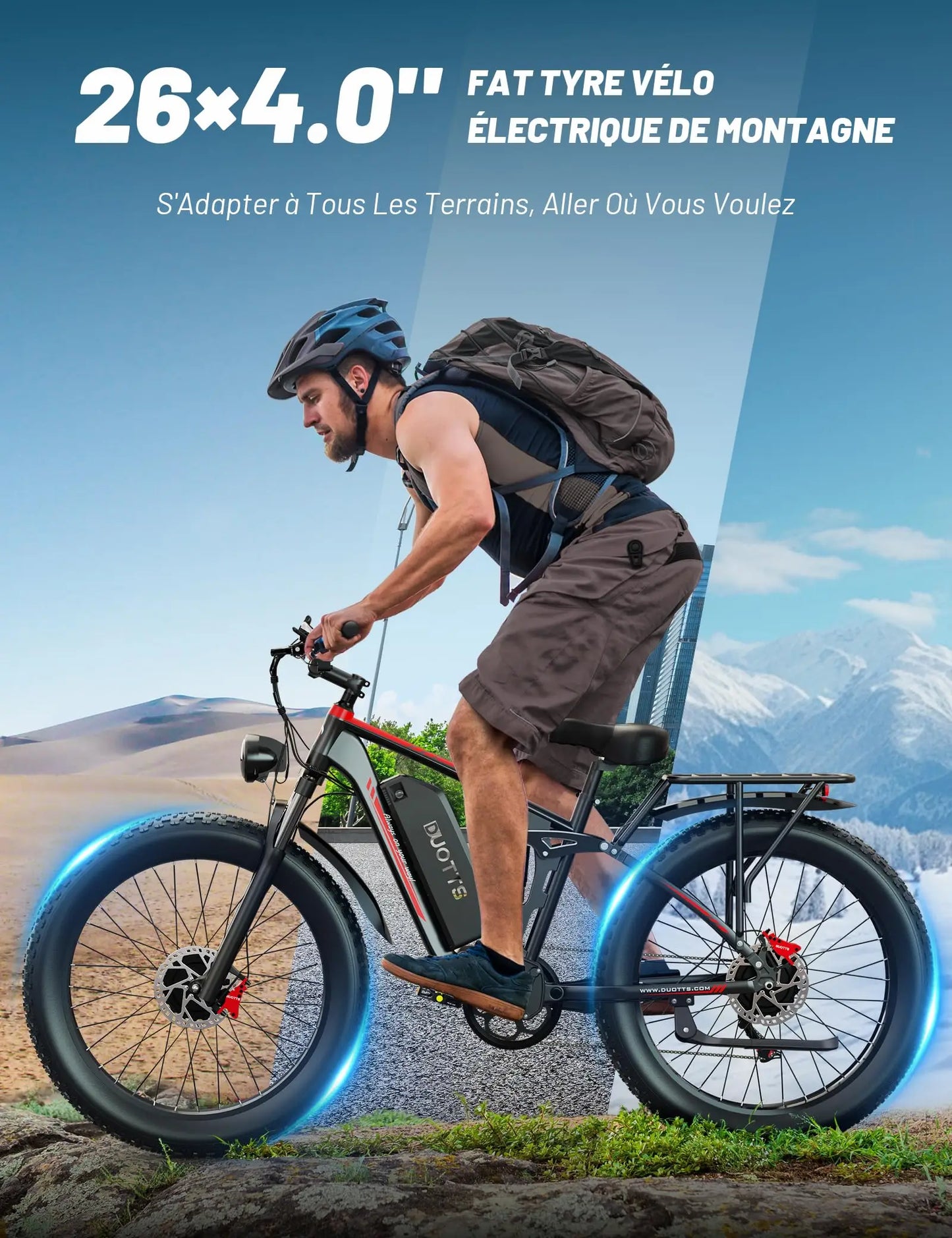 EU Dropshipping Duotts S26 Ebike 48V 750w*2 Motor 20aH 26Inch Fat Tire Electric Mountain Bike Mtb Moped Electric Bike