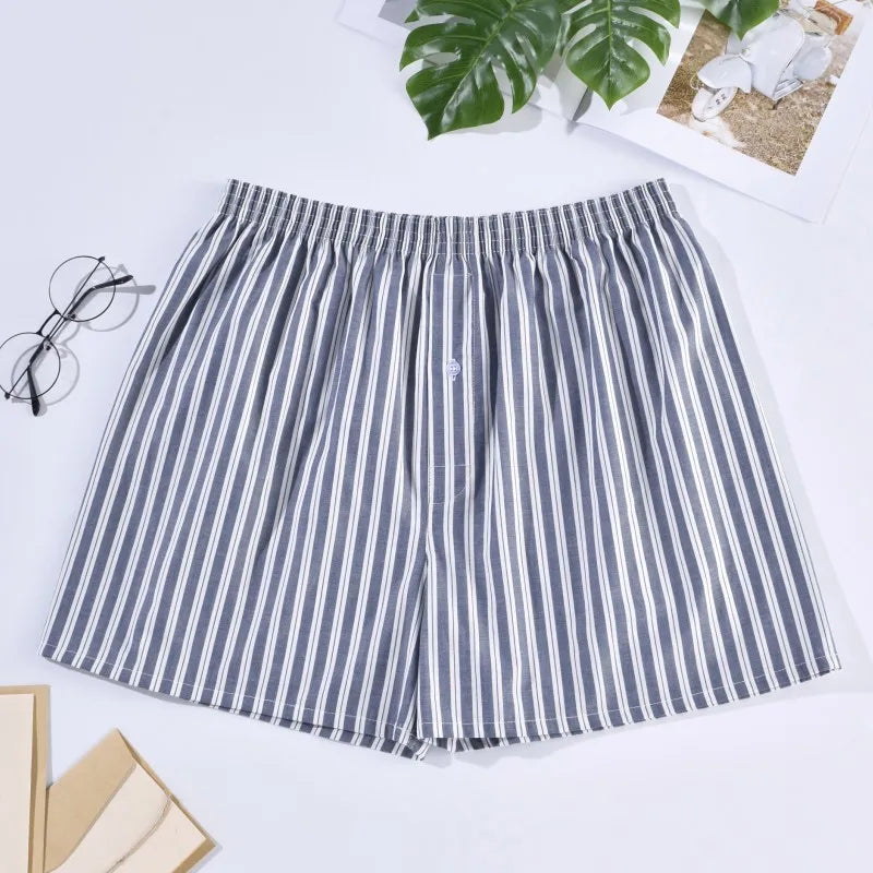 1PC 100% cotton men's underwear soft comfortable men's underwear men's shorts home loose elastic men's printed pants breathable