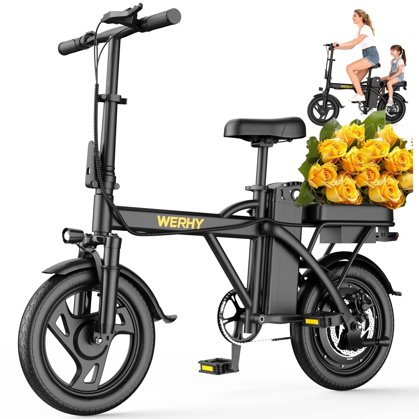 Only orange is in stock.500W Motor, 22 MPH Max Speed Folding Ebike,  Electric Bicycles, Max 30/40 Miles Range