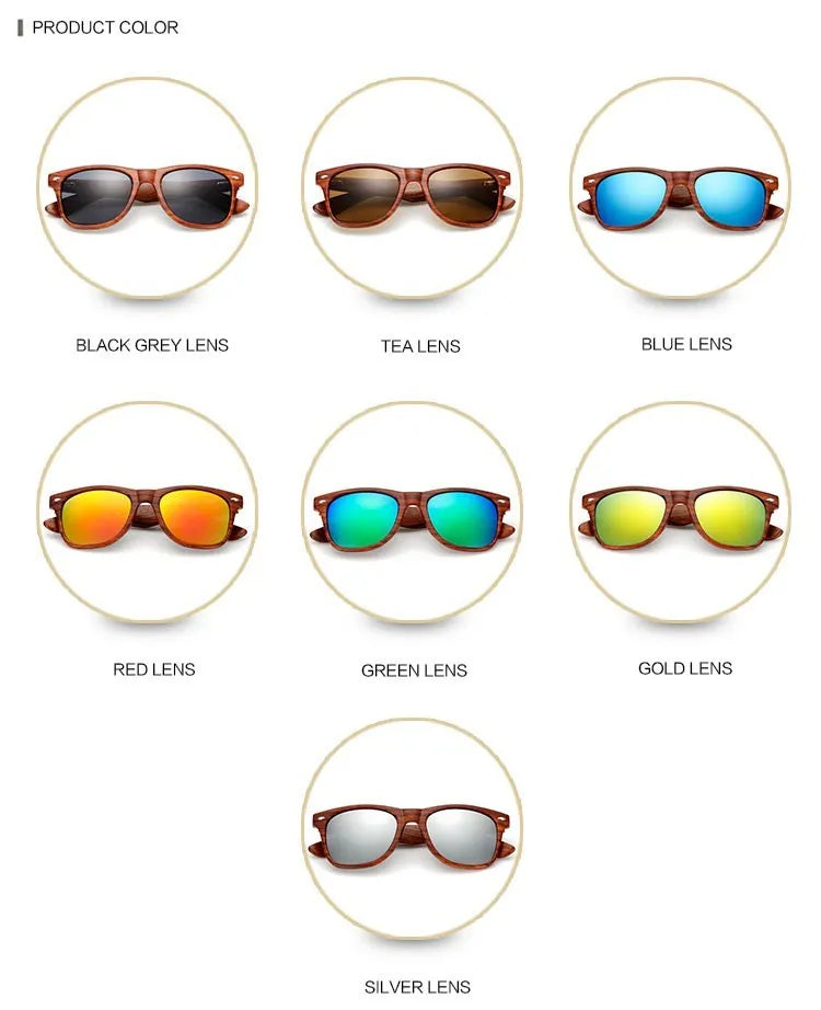 HJYBBSN Handmade Wood Sunglasses Men women square Sunglasses for men women Mirror Wooden Sun Glasses retro de sol masculino