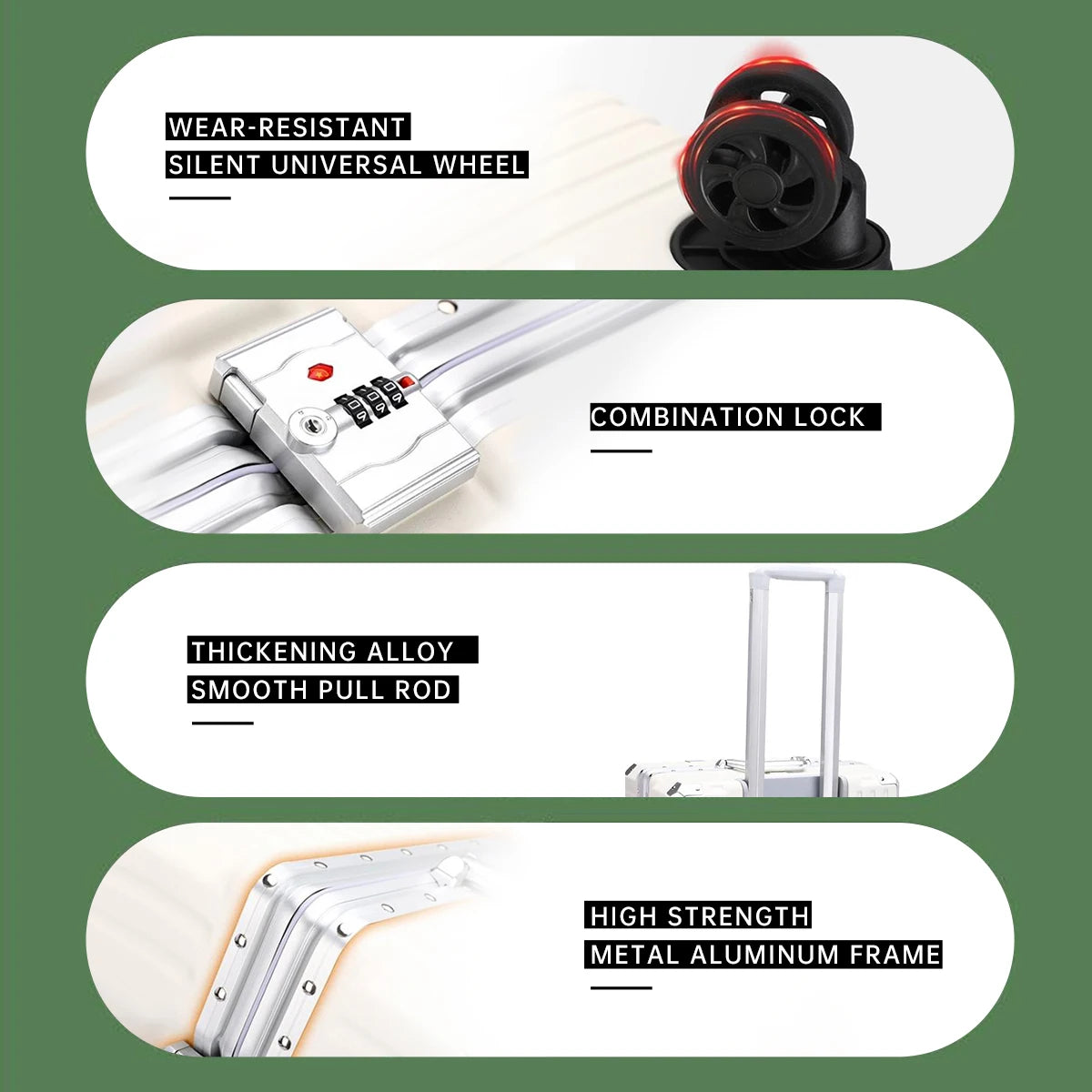 Trolley Luggage 20 24 26 28 Inch Aluminum Frame Rolling Luggage Case USB Travel Suitcase on Wheels Combination Lock Carry-On Luggage