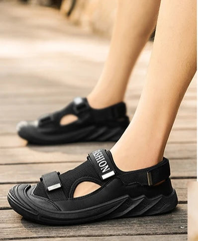 Men's Sandals Soft Bottom Summer Vacation Casual Beach Shoes Breathable Baotou Sandals