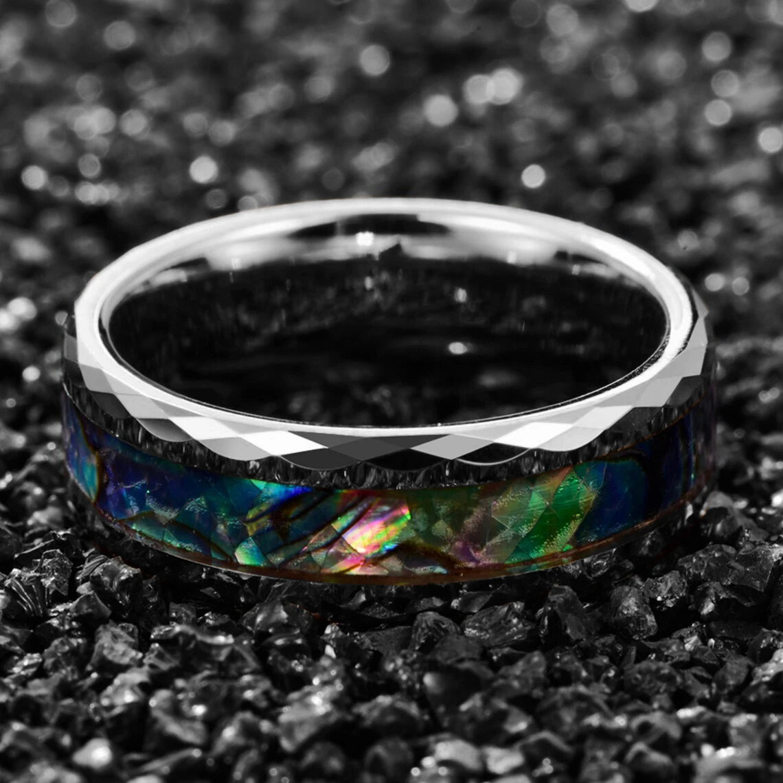 Fashion Viking Tree Of Life Stainless Steel Abalone Shell Rings For Men Odin Norse Viking Rune Rings Retro Amulet Jewelry Gift