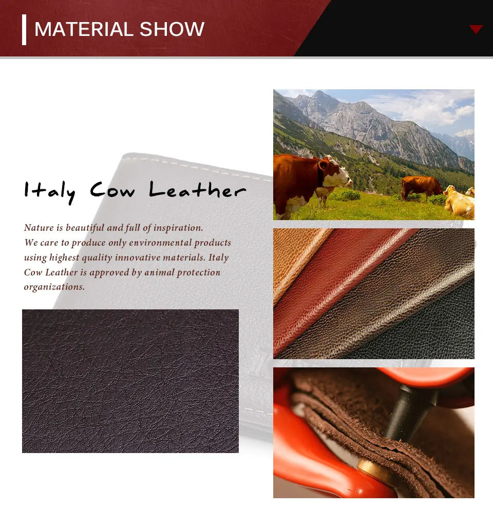 Genuine Leather Portable Slim Wallet for Men Mini Credit Card Holder Thin Small Card Organizer Purse Driver's License Money Bag