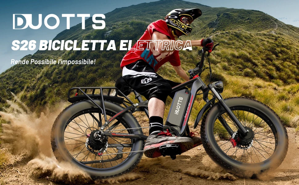 EU Dropshipping Duotts S26 Ebike 48V 750w*2 Motor 20aH 26Inch Fat Tire Electric Mountain Bike Mtb Moped Electric Bike