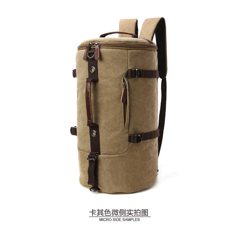 2025 Fashion Large Man Travel Bag Mountaineering Backpack Male Luggage Canvas Bucket Shoulder Army Bags For Boys Men Backpacks