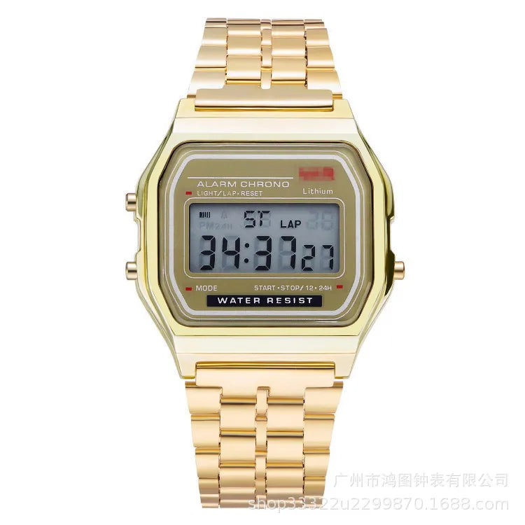 Women Men Unisex Watch Gold Silver Black Vintage LED Digital Sports Military Wristwatches Electronic Digital Present Gift Male