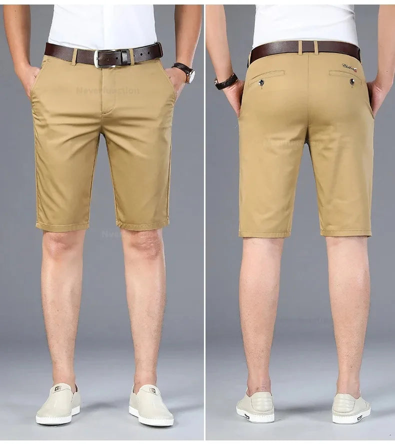 Men Shorts Summer New Knee Length Cotton Business Casual Pants Classic Brand Comfortable Clothing Shorts Male Boardshorts