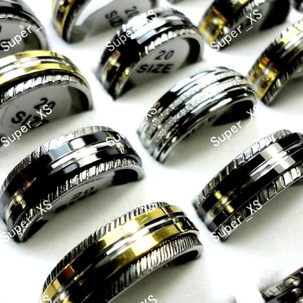 10Pcs/Lot Factory Wholesale Mixed Pattern Style Stainless Steel Ring For Men and Women Jewelry Rings Lot Never Fade