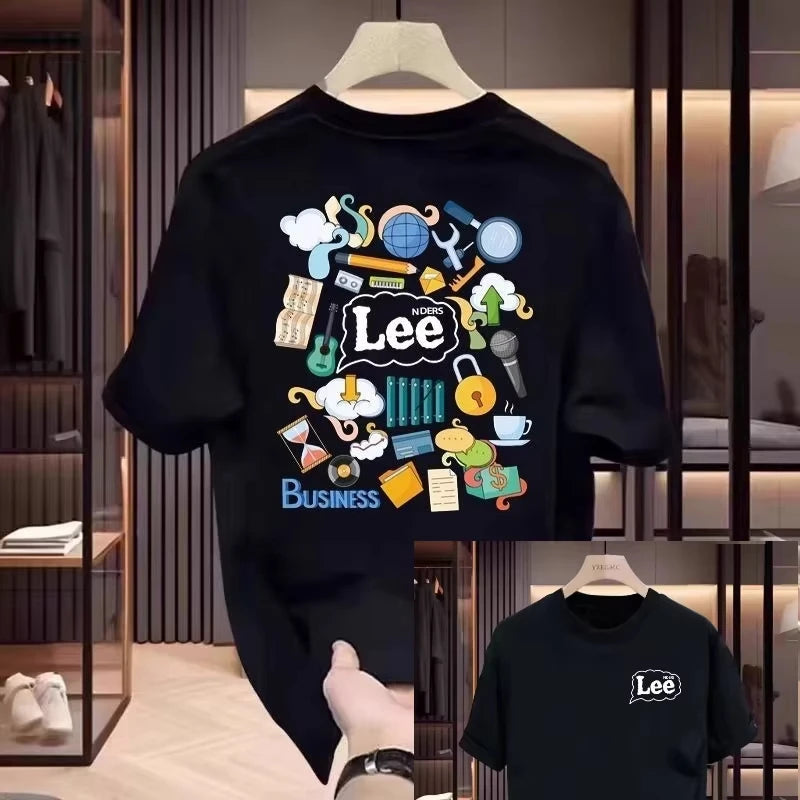 2025 Summer Short-sleeved T-shirts for Men and Women, Loose and Casual American Niche Print Ins Trendy Half-sleeved Tops