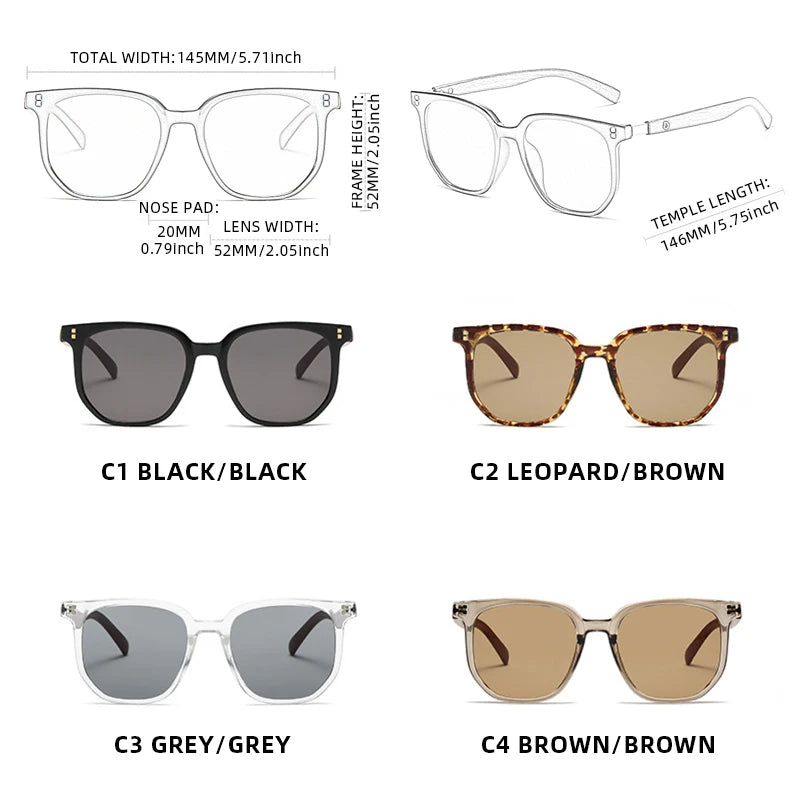 Classic Big Woodgrain Sunglasses Men women Retro Oversize Square Sun Glasses Male Female Fashion Summer Vacation Driving Shades