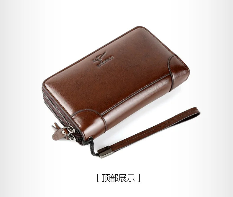 High Quality Pu Leather Wallet Men's Long Zipper Wallet for Men RFID Blocking Business Clutch Bag Credit Card Holder Man Purse